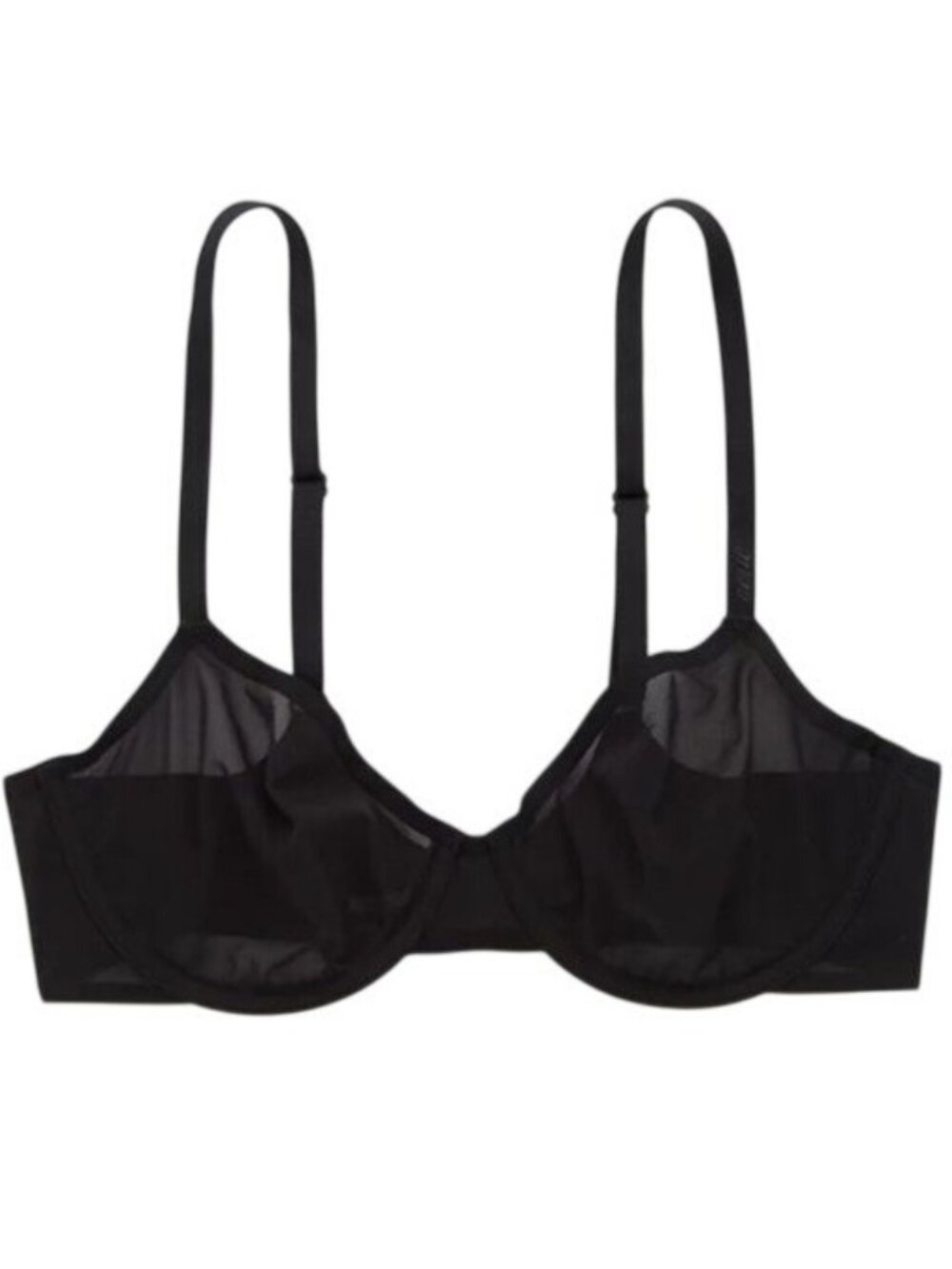Aerie Smoothez Unlined Mesh Bra Size 34C New Women's Black Dark Romantic